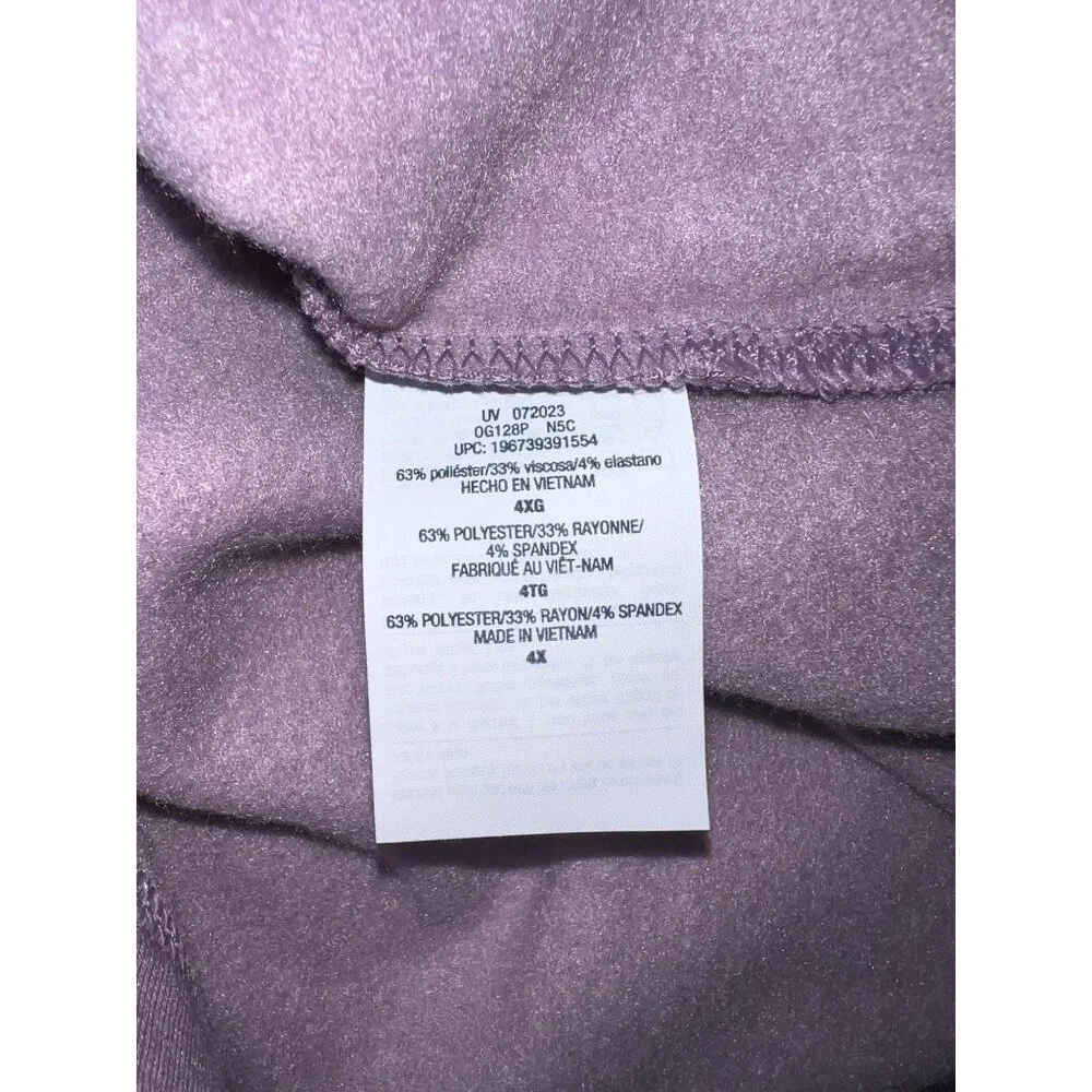 Hanes Originals Lavender 3/4 Sleeve Pullover Sweatshirt 4X Relaxed Fit Soft - Picture 4 of 5